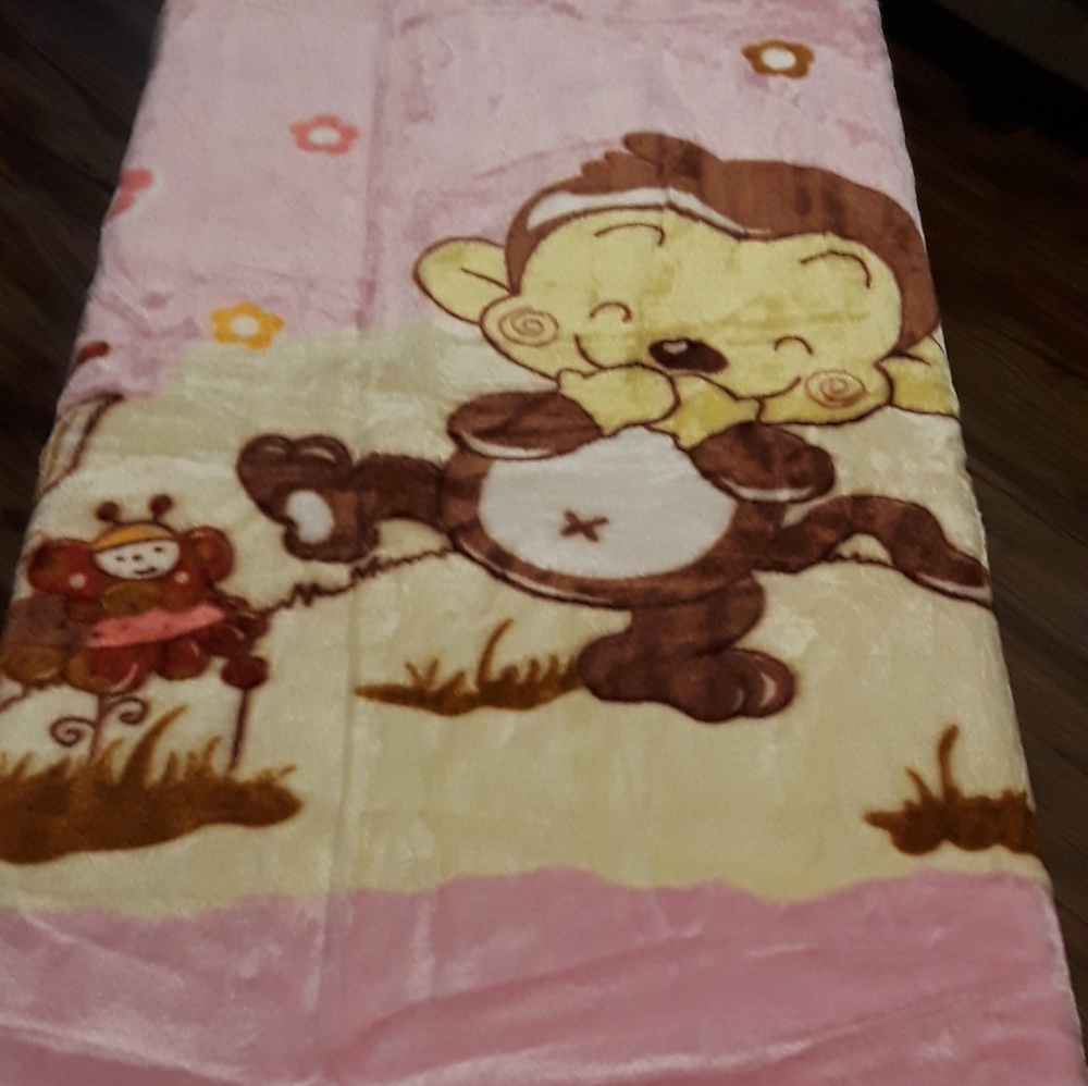 "Happy Baby" Soft Polyester Plush Baby Blanket